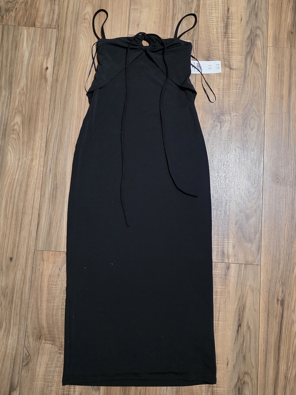 Abercrombie & Fitch Black Maxi Dress with Front Tie